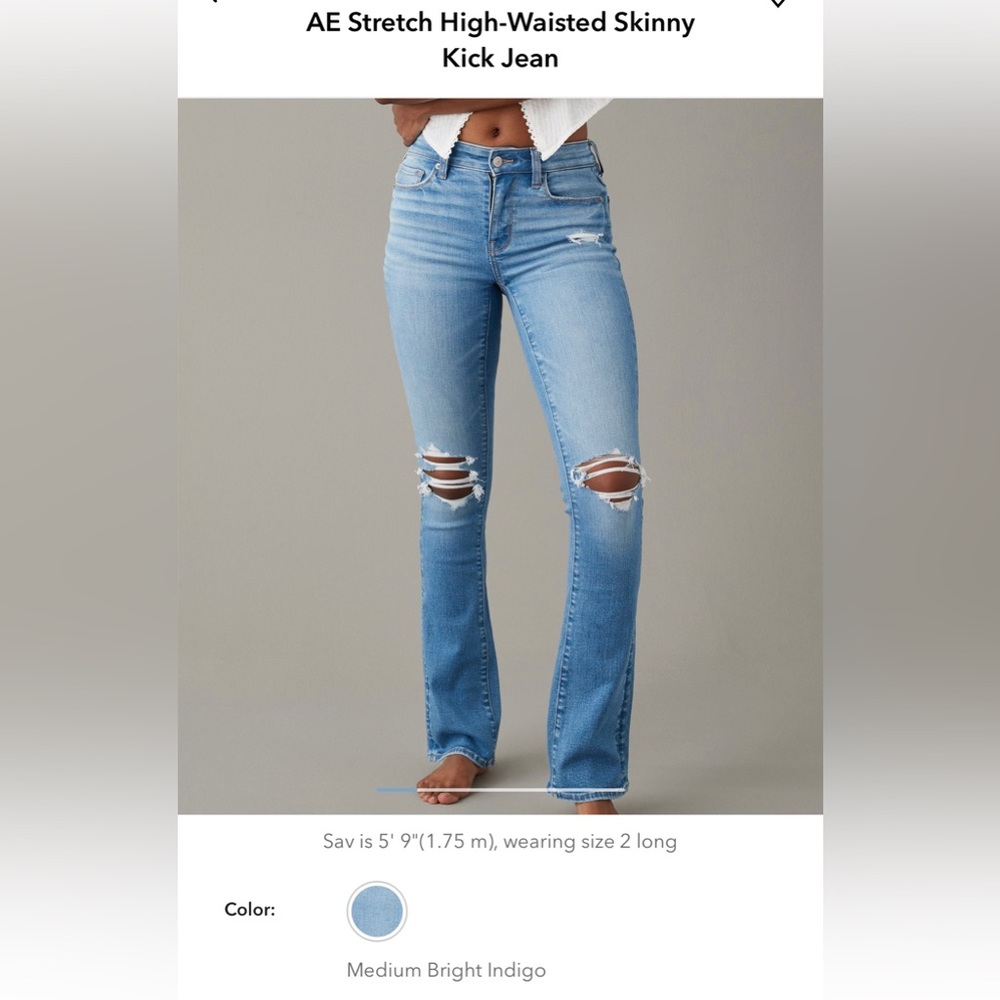 American Eagle Stretch High-Waisted Skinny
Kick Jean. NWOT.